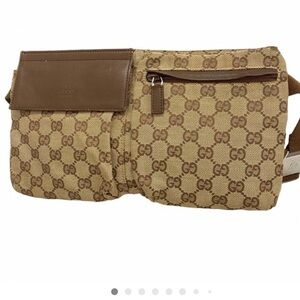 Gucci GG Canvas Waist Bag, Brown/Beige